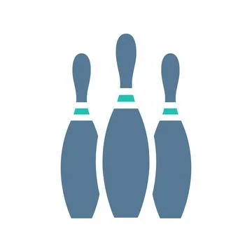 Bowling icon solid green light grey sport symbol illustration. 스톡 일러스트