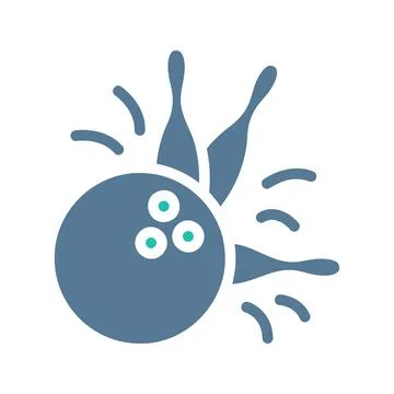 Bowling icon solid green light grey sport symbol illustration. 스톡 일러스트