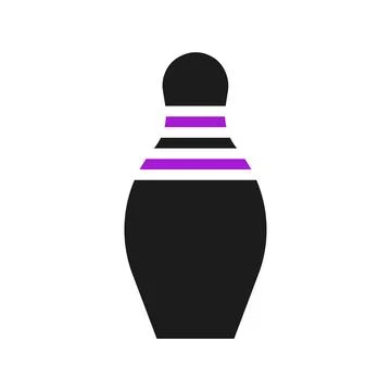 Bowling icon solid purple black sport symbol illustration. Illustrazione stock