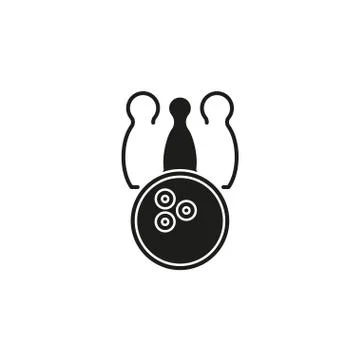 Bowling icon. vector bowling ball - bowling game, sport icon Stock Illustration