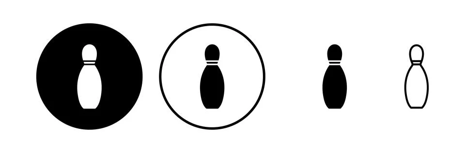 Bowling icon vector. Bowling ball and pin icon. Bowling pins with ball icon. Stock Illustration