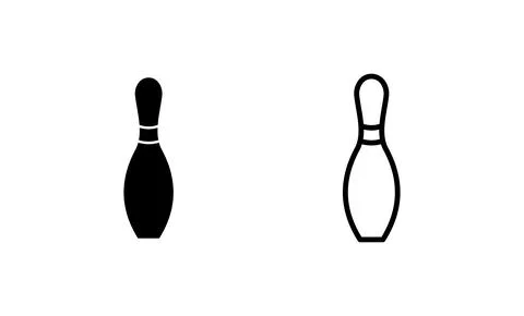 Bowling icon vector. bowling ball and pin sign and symbol. Stock Illustration