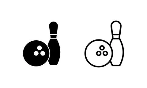 Bowling icon vector. bowling ball and pin sign and symbol. Stock Illustration