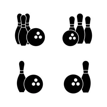 Bowling icon vector. bowling ball and pin sign and symbol. Stock Illustration
