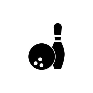 Bowling icon vector. bowling ball and pin icon. bowling pins Stock Illustration
