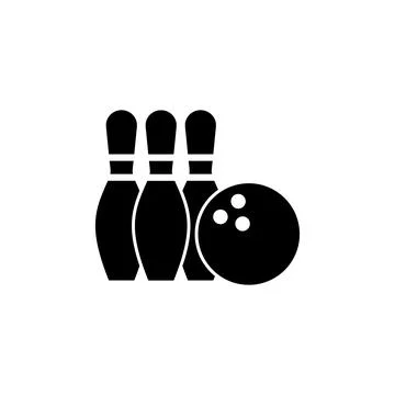 Bowling icon vector. bowling ball and pin icon. bowling pins Illustrazione stock