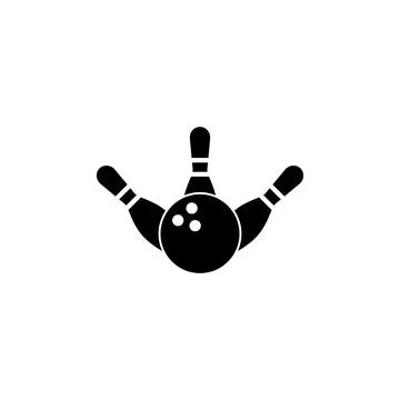 Bowling icon vector. bowling ball and pin icon. bowling pins Illustrazione stock
