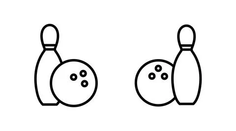 Bowling icon vector. Bowling ball and pin icon. Bowling pins with ball icon. Stock Illustration