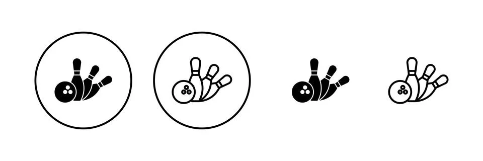 Bowling icon vector. bowling ball and pin sign and symbol. Stock Illustration