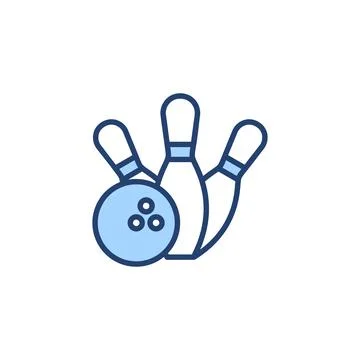 Bowling icon vector. bowling ball and pin sign and symbol. Stock Illustration