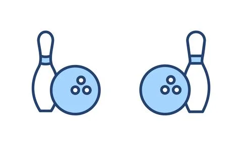 Bowling icon vector. bowling ball and pin sign and symbol. Stock Illustration