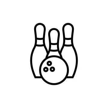 Bowling icon vector. bowling ball and pin sign and symbol. Stock Illustration