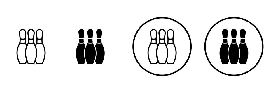 Bowling icon vector. bowling ball and pin sign and symbol. Illustrazione stock