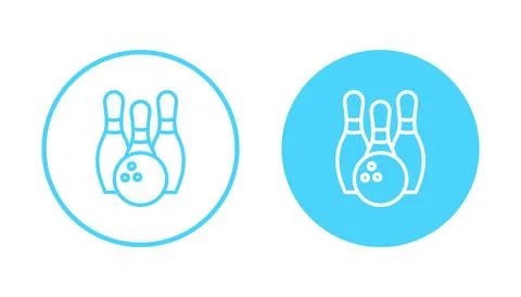 Bowling icon vector. bowling ball and pin sign and symbol. Stock Illustration