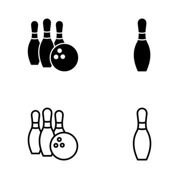 Bowling icon vector. bowling ball and pin sign and symbol. Stock Illustration