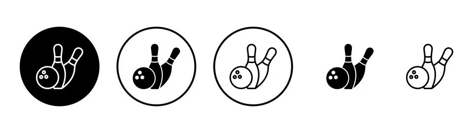 Bowling icon vector. bowling ball and pin sign and symbol. Stock Illustration