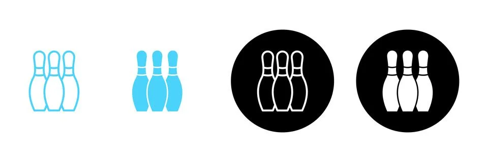 Bowling icon vector. bowling ball and pin sign and symbol. Stock Illustration