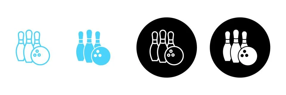 Bowling icon vector. bowling ball and pin sign and symbol. Stock Illustration