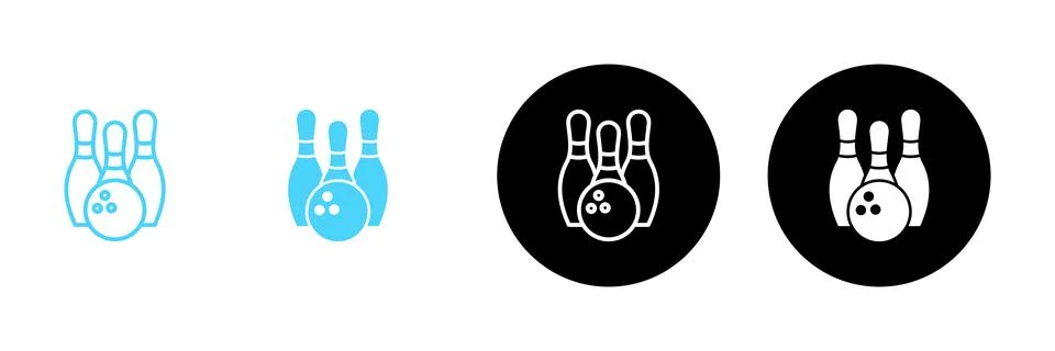 Bowling icon vector. bowling ball and pin sign and symbol. Stock Illustration