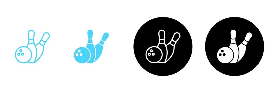 Bowling icon vector. bowling ball and pin sign and symbol. Stock Illustration