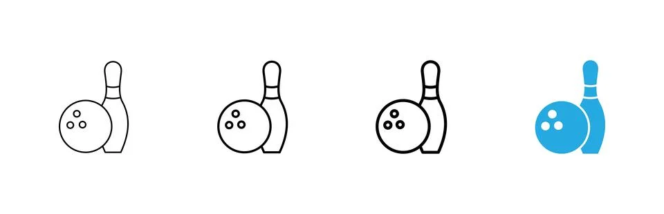 Bowling icon vector. bowling ball and pin sign and symbol. Stock Illustration