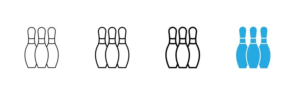 Bowling icon vector. bowling ball and pin sign and symbol. Stock Illustration