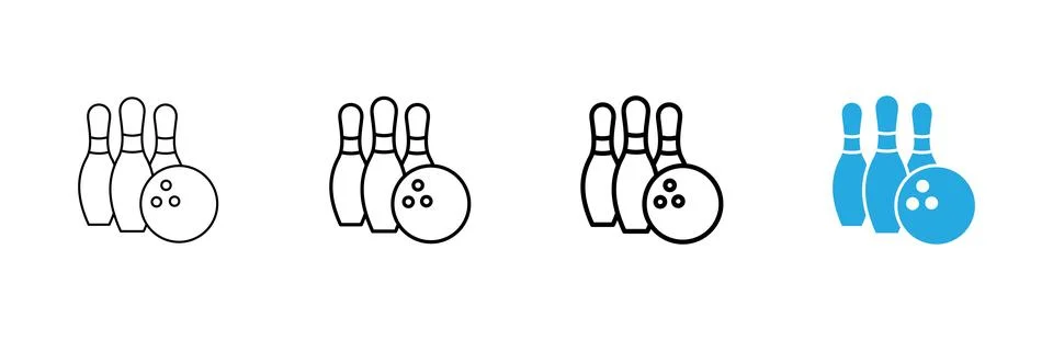 Bowling icon vector. bowling ball and pin sign and symbol. 库存插图