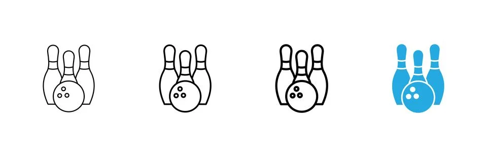 Bowling icon vector. bowling ball and pin sign and symbol. 库存插图
