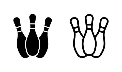 Bowling icon vector. Bowling ball and pin icon. Bowling pins with ball icon. Stock Illustration