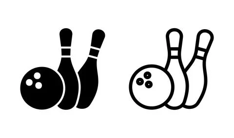 Bowling icon vector. Bowling ball and pin icon. Bowling pins with ball icon. 库存插图