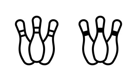 Bowling icon vector. Bowling ball and pin icon. Bowling pins with ball icon. Stock Illustration