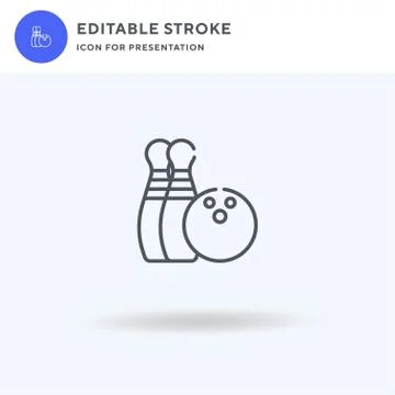 Bowling icon vector, filled flat sign, solid pictogram isolated on white, logo イラスト素材