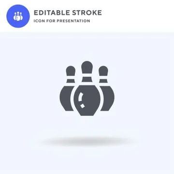 Bowling icon vector, filled flat sign, solid pictogram isolated on white, logo イラスト素材