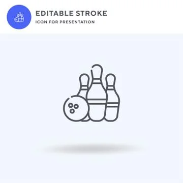 Bowling icon vector, filled flat sign, solid pictogram isolated on white, logo Stock Illustration