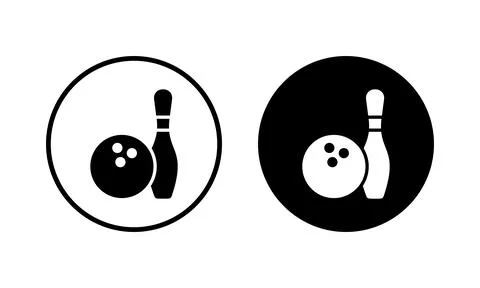 Bowling icon vector illustration. bowling ball and pin sign and symbol. Stock Illustration