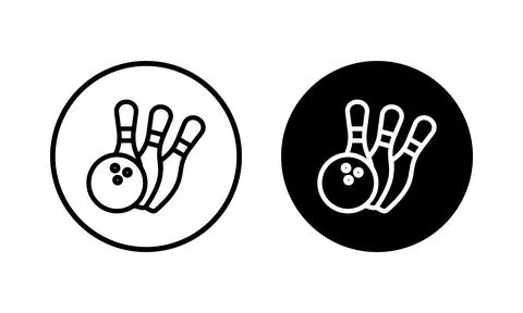 Bowling icon vector illustration. bowling ball and pin sign and symbol. Stock Illustration