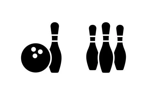 Bowling icon vector illustration. bowling ball and pin sign and symbol. Stock Illustration