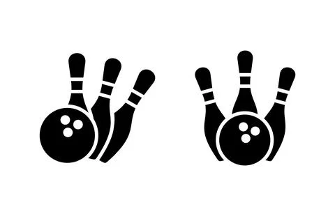 Bowling icon vector illustration. bowling ball and pin sign and symbol. Stock Illustration