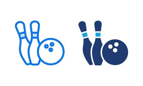 Bowling icon vector illustration. bowling ball and pin sign and symbol. Stock Illustration