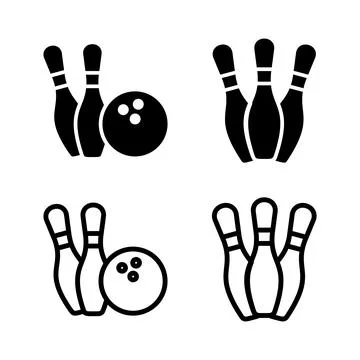 Bowling icon vector illustration. bowling ball and pin sign and symbol. Stock Illustration
