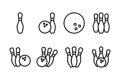 Bowling icon vector illustration. bowling ball and pin sign and symbol. Stock Illustration