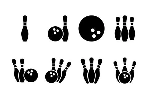 Bowling icon vector illustration. bowling ball and pin sign and symbol. Illustrazione stock