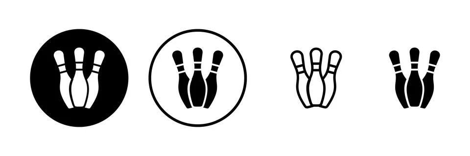 Bowling icon vector illustration. bowling ball and pin sign and symbol. Stock Illustration