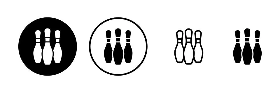 Bowling icon vector illustration. bowling ball and pin sign and symbol. Stock Illustration