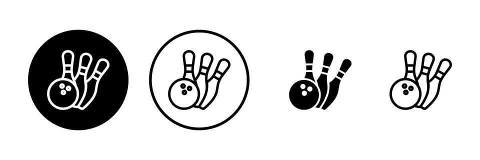 Bowling icon vector illustration. bowling ball and pin sign and symbol. 库存插图