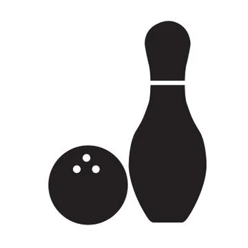 Bowling icon on white background. flat style. Bowling pins with ball icon. Illustrazione stock