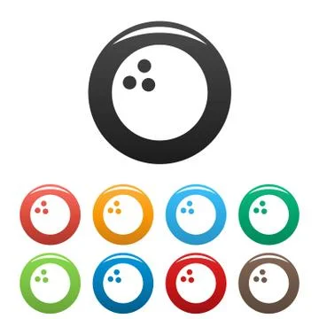 Bowling icons set Illustrazione stock