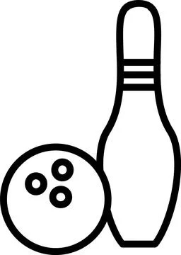 Bowling Line Icon Design Stock Illustration