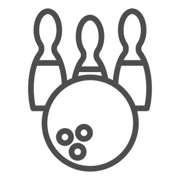 Bowling line icon. Game vector illustration isolated on white. Bowling pins and Stock Illustration