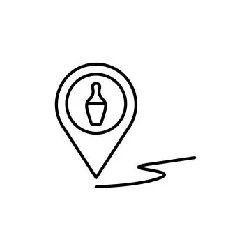 Bowling location icon. Simple line, outline vector elements of prize icons for 스톡 일러스트